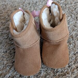 UGG Tan Kids Boots with Pink Accents